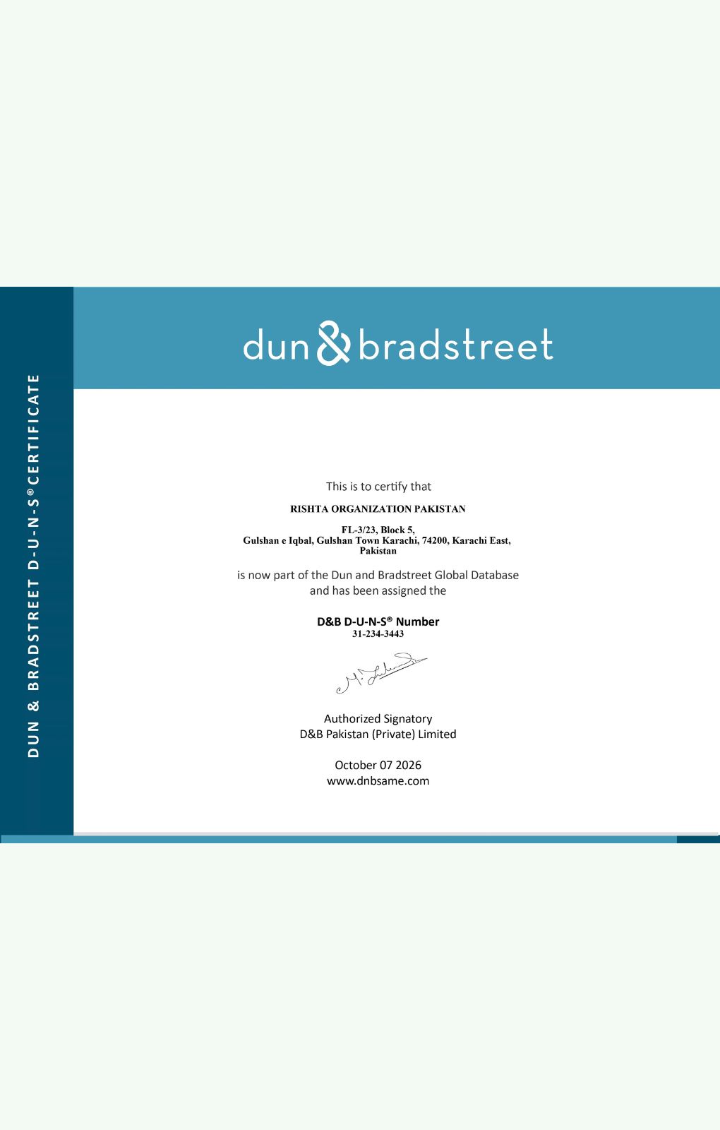 DUNS Registered Certificate